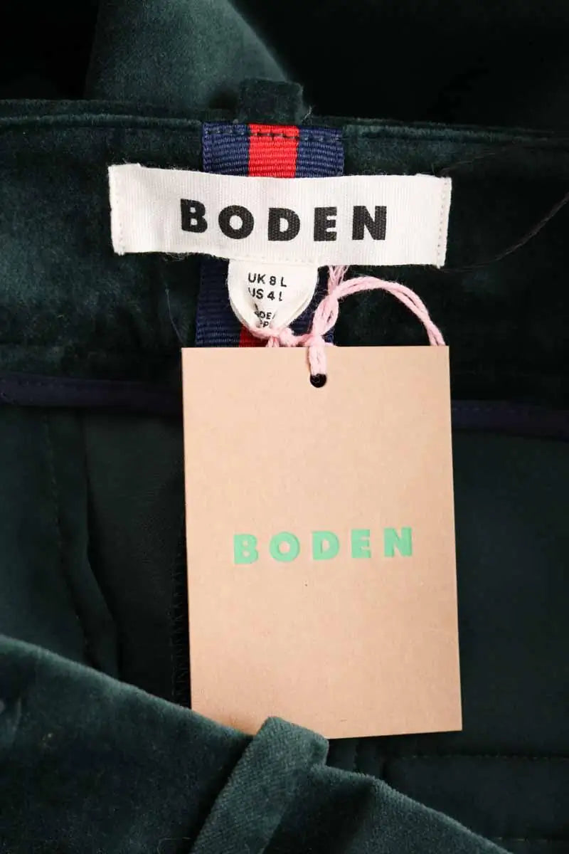 Pantalon droit Boden Vert en Velours