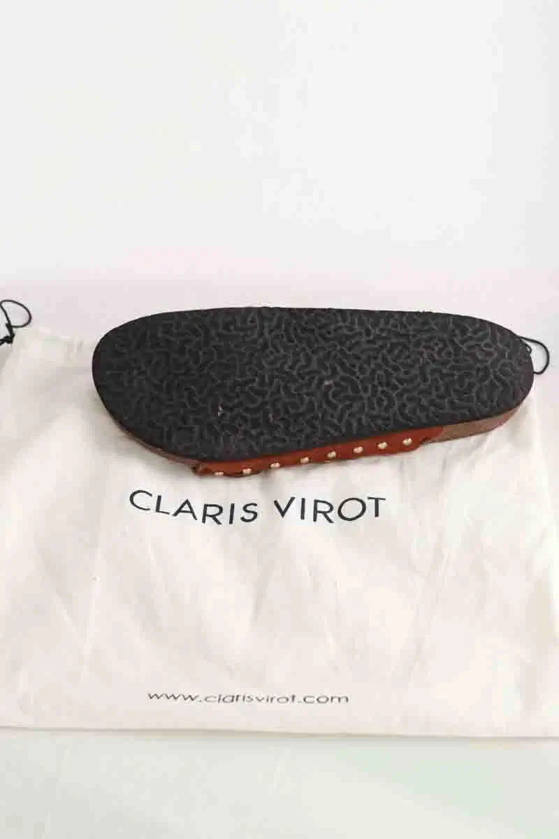 Mules Claris Virot Odette Marron en Cuirs exotiques