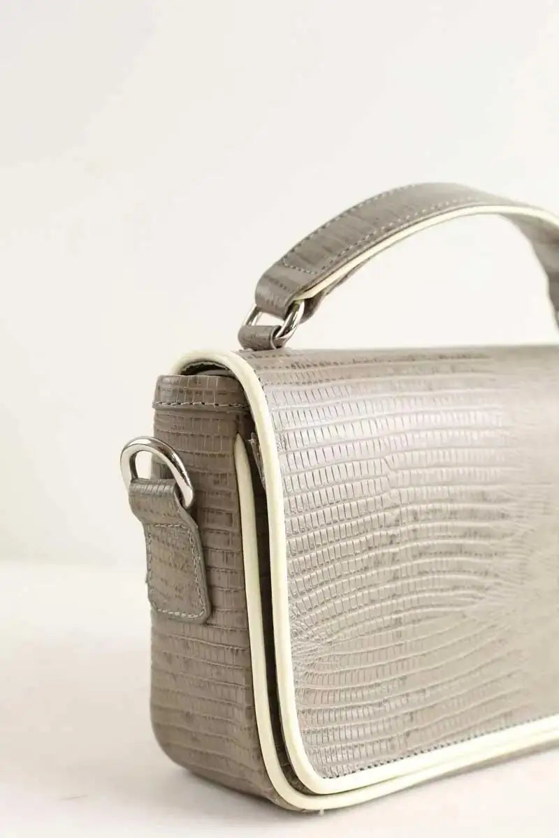 Sac à main Adelaide De Grandcourt Gris en Cuir