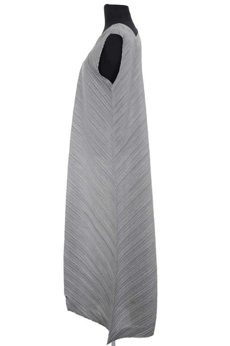Robe Pleats Please Gris en Synthétique
