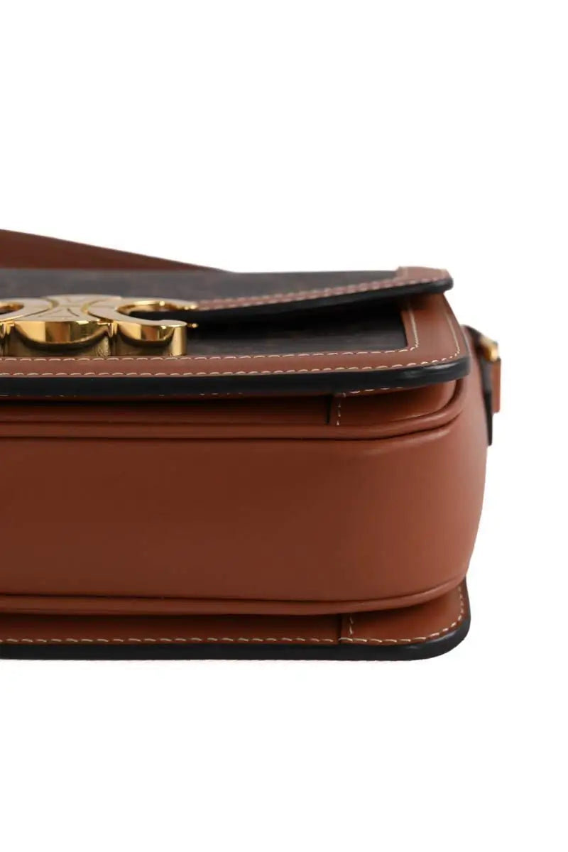 Sac à bandoulière Celine Triomphe Teen Marron en Cuir