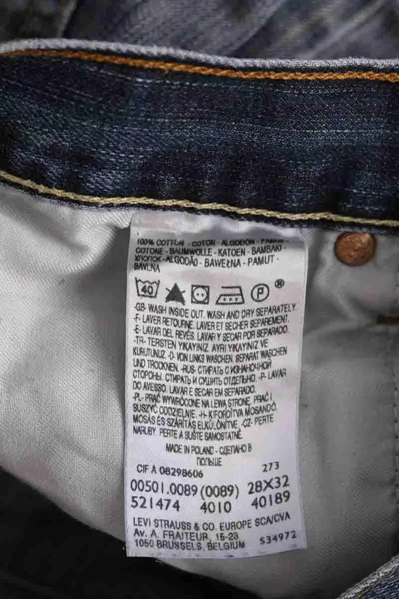 Jean droit Levi's 501 Bleu en Coton