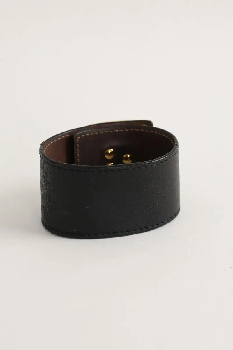 Bracelet Fendi Noir en Cuir