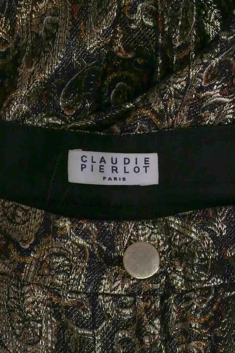 Pantalon Carot Claudie Pierlot Doré en Synthétique