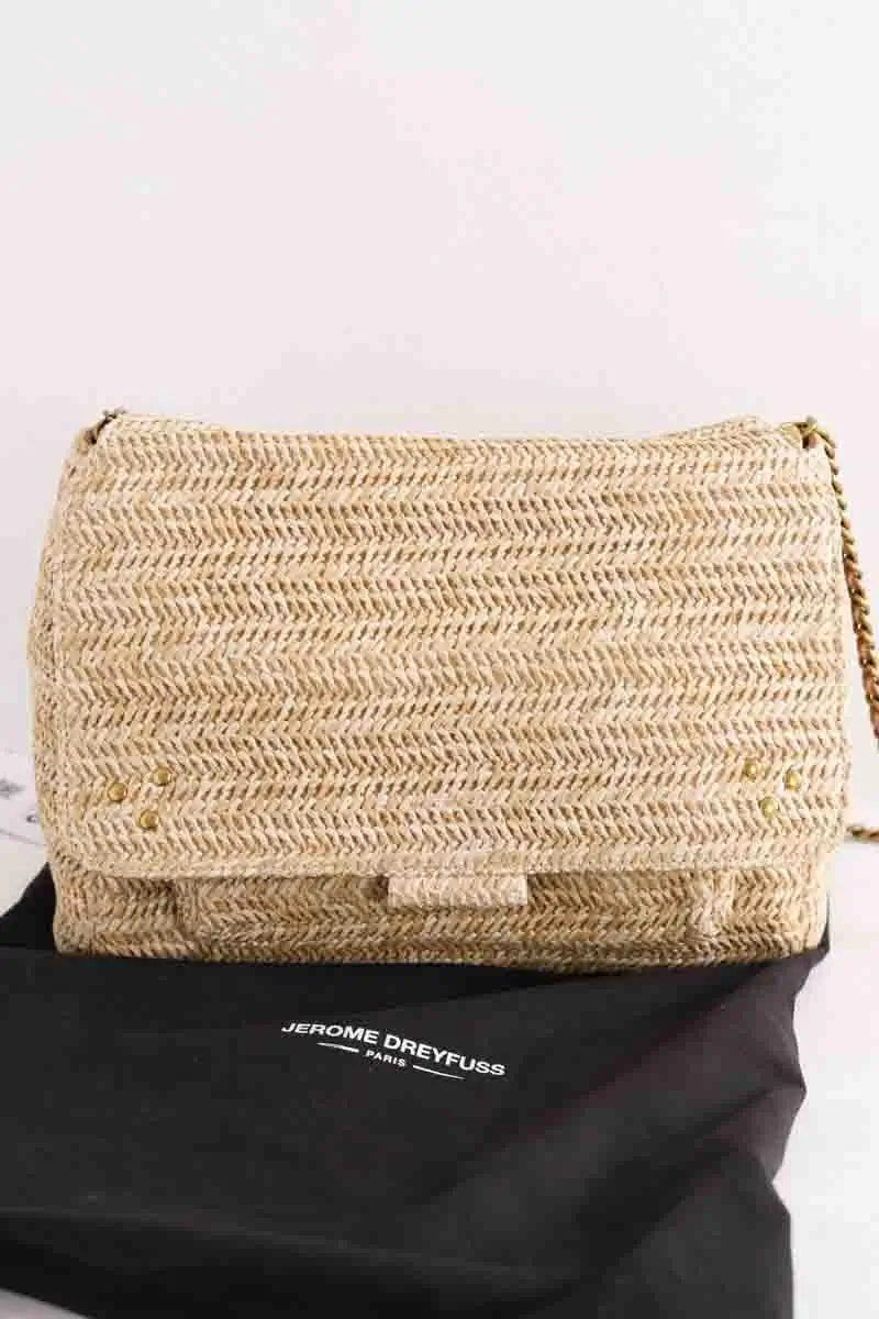 Sac à bandoulière Lulu M Jérôme Dreyfuss Beige en Osier