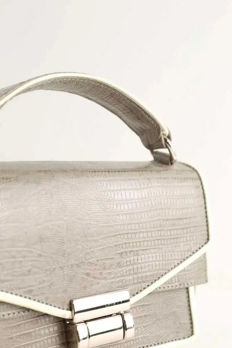Sac à main Adelaide De Grandcourt Gris en Cuir