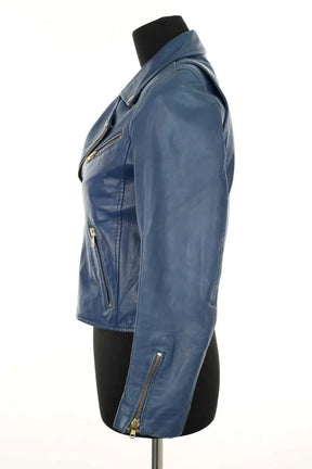 Veste Maje Bleu en Cuir