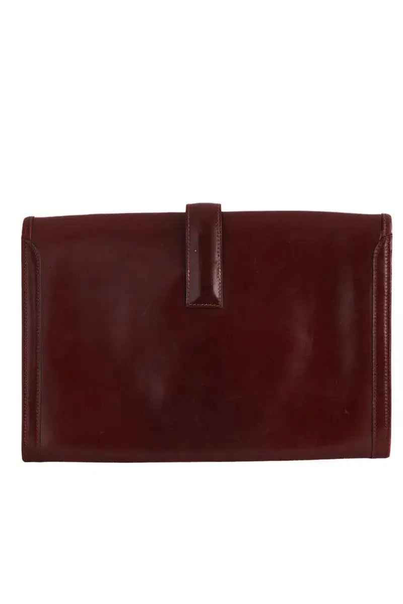 Pochette Hermès Jige Bordeaux en Cuir