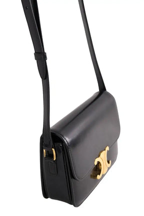 Sac à bandoulière Celine Triomphe Teen Noir en Cuir