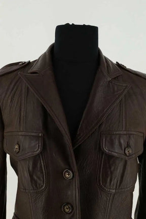 Veste Gerard Darel Marron en Cuir