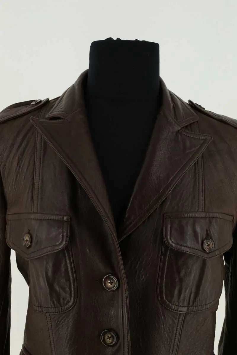 Veste Gerard Darel Marron en Cuir