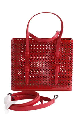 Sac porté épaule Alaïa Mina Rouge en Métal