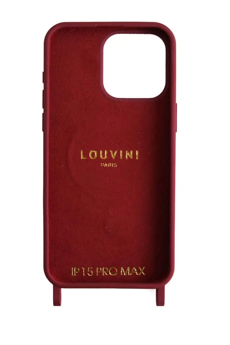 Coque en silicone Iphone 15 Pro Max LOUVINI Bordeaux en 