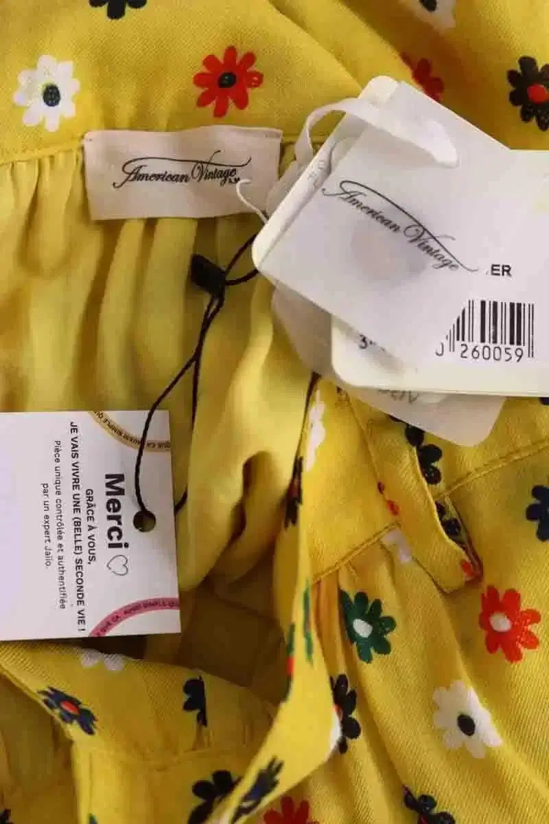 Jupe American Vintage Jaune en Viscose