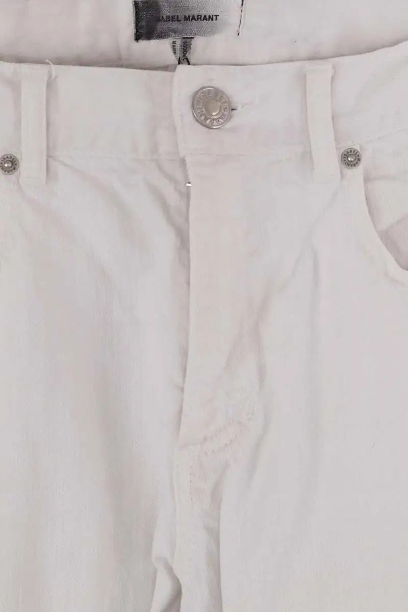 Jean droit Isabel Marant Blanc en Coton