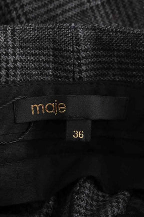 Pantalon droit Maje Gris en Laine