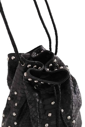 Sac Seau Claris Virot Noir en Cuirs exotiques