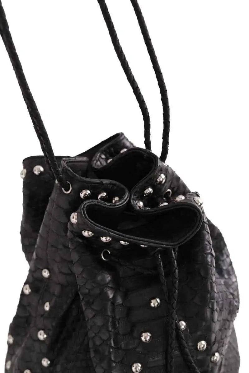 Sac Seau Claris Virot Noir en Cuirs exotiques