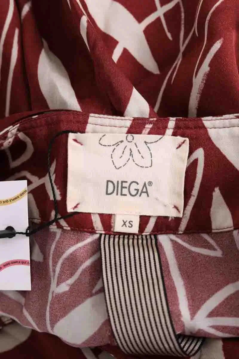 Pantalon large Diega Bordeaux en Viscose