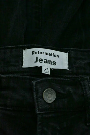 Jean droit Reformation Noir en Coton