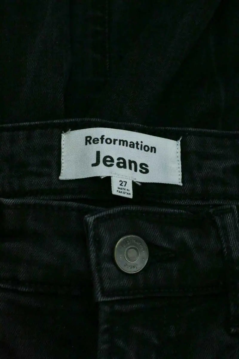 Jean droit Reformation Noir en Coton