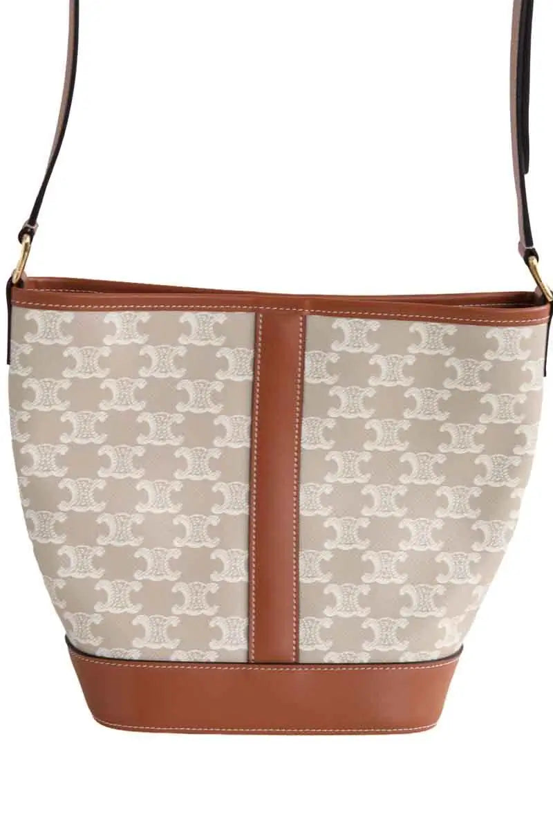 Sac à bandoulière Celine SAC SEAU Beige en Cuir