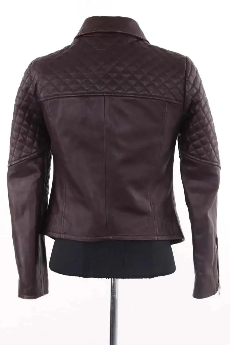 Veste Claudie Pierlot Bordeaux en Cuir