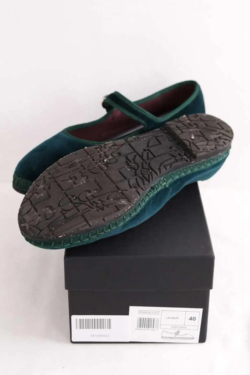 Ballerines Flabelus Vert en Velours