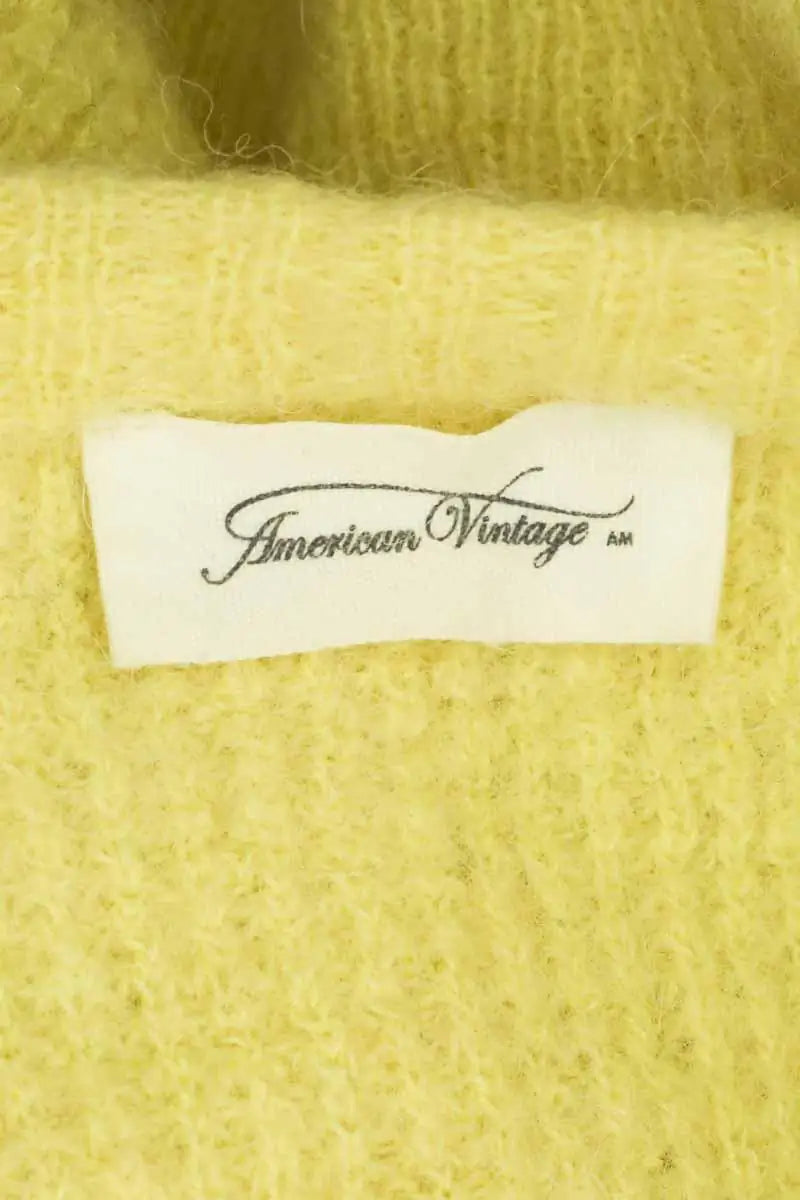 Cardigan American Vintage Jaune en Laine