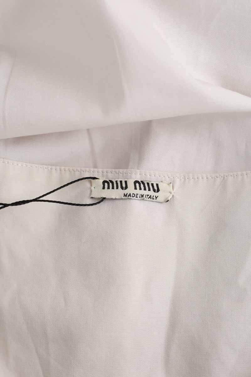 Top Miu Miu Ecru en Coton