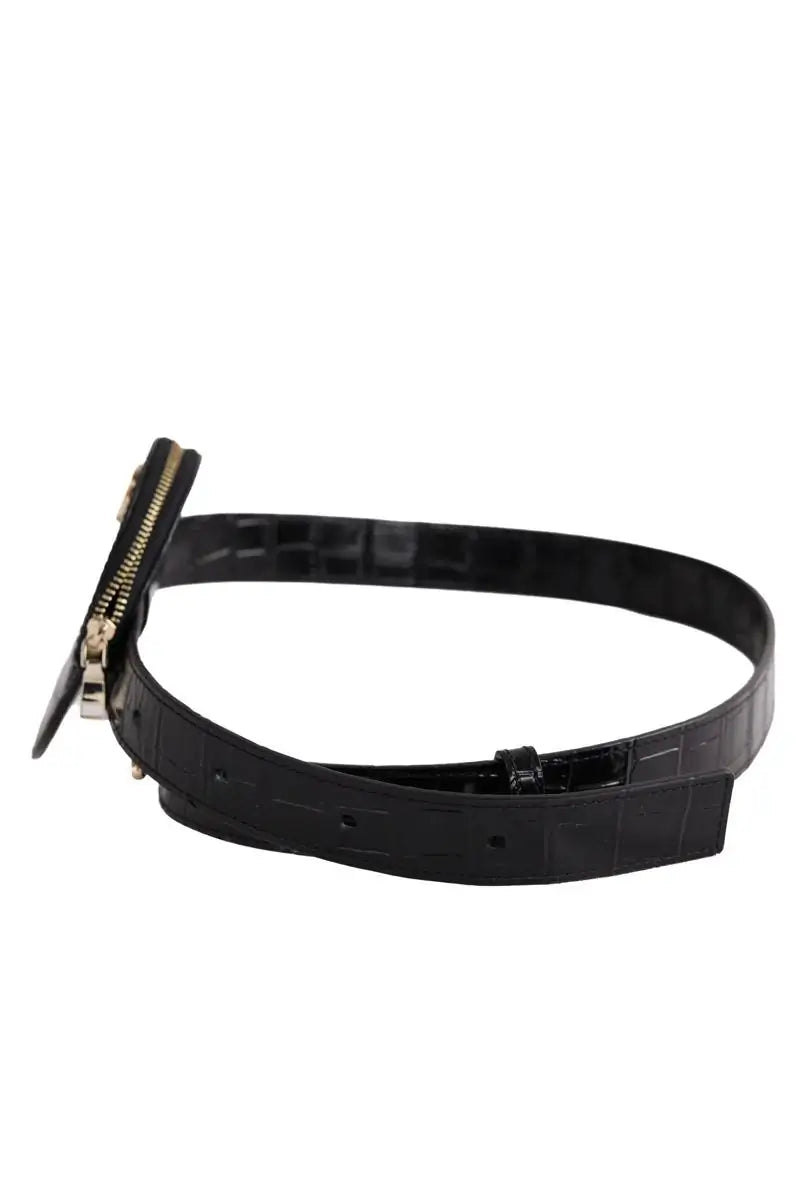 Ceinture Maje Noir en Cuir verni