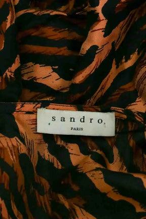 Robe Sandro Marron en Soie