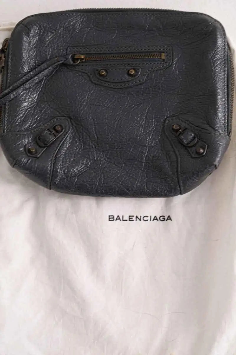 Pochette Balenciaga City Anthracite en Cuir