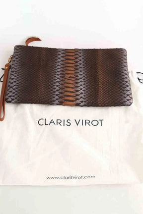Pochette Claris Virot Marron en Cuirs exotiques