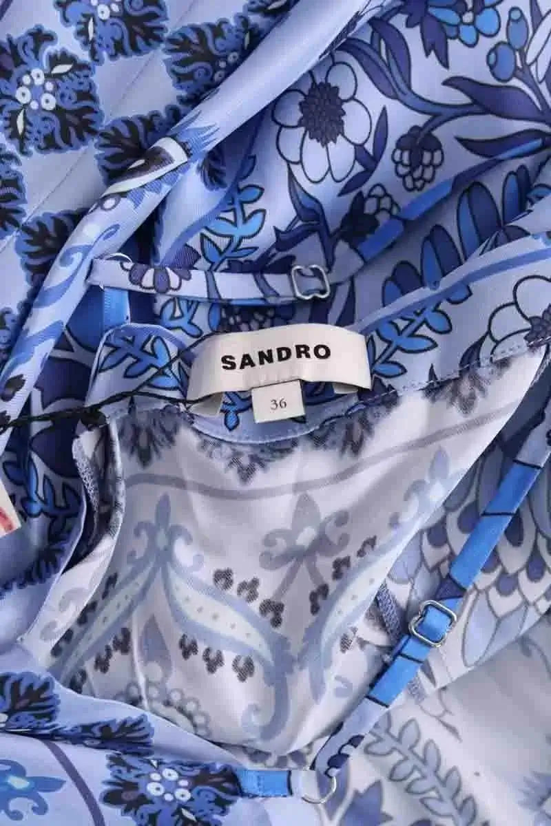 Robe Sandro Bleu en Viscose