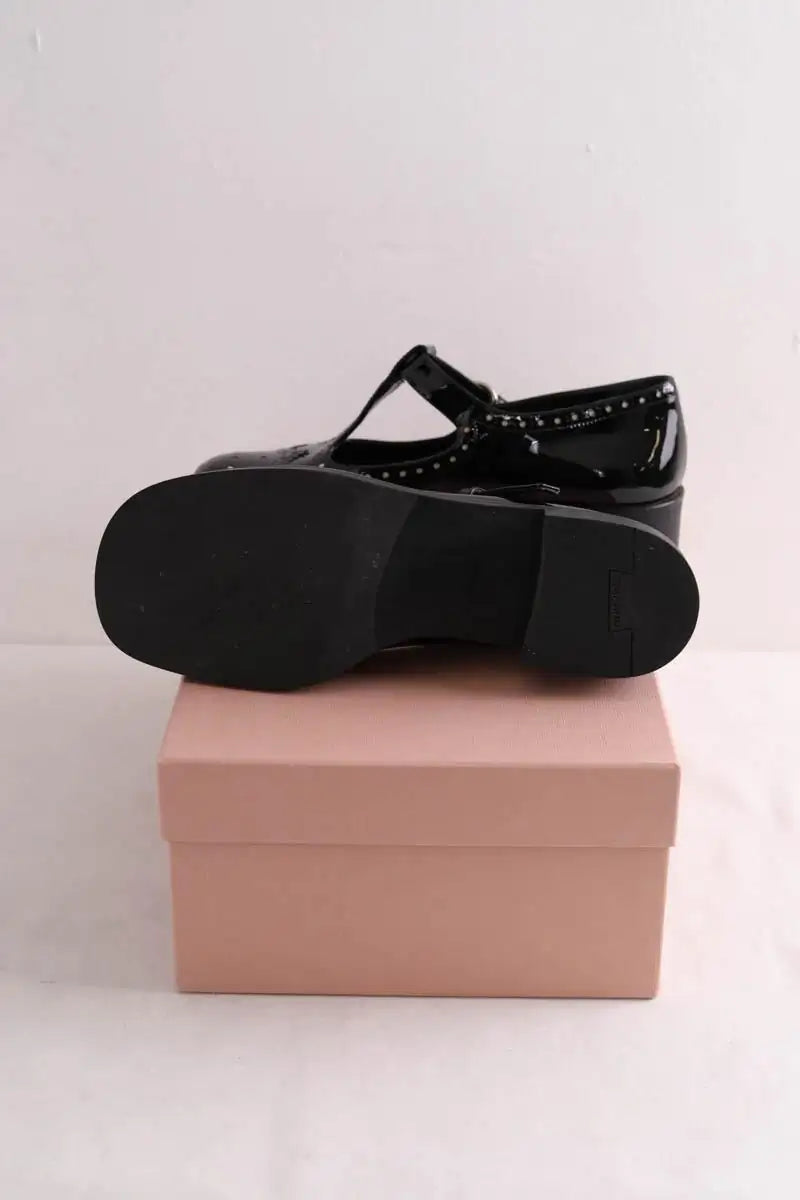 Mocassins Miu Miu Noir en Cuir