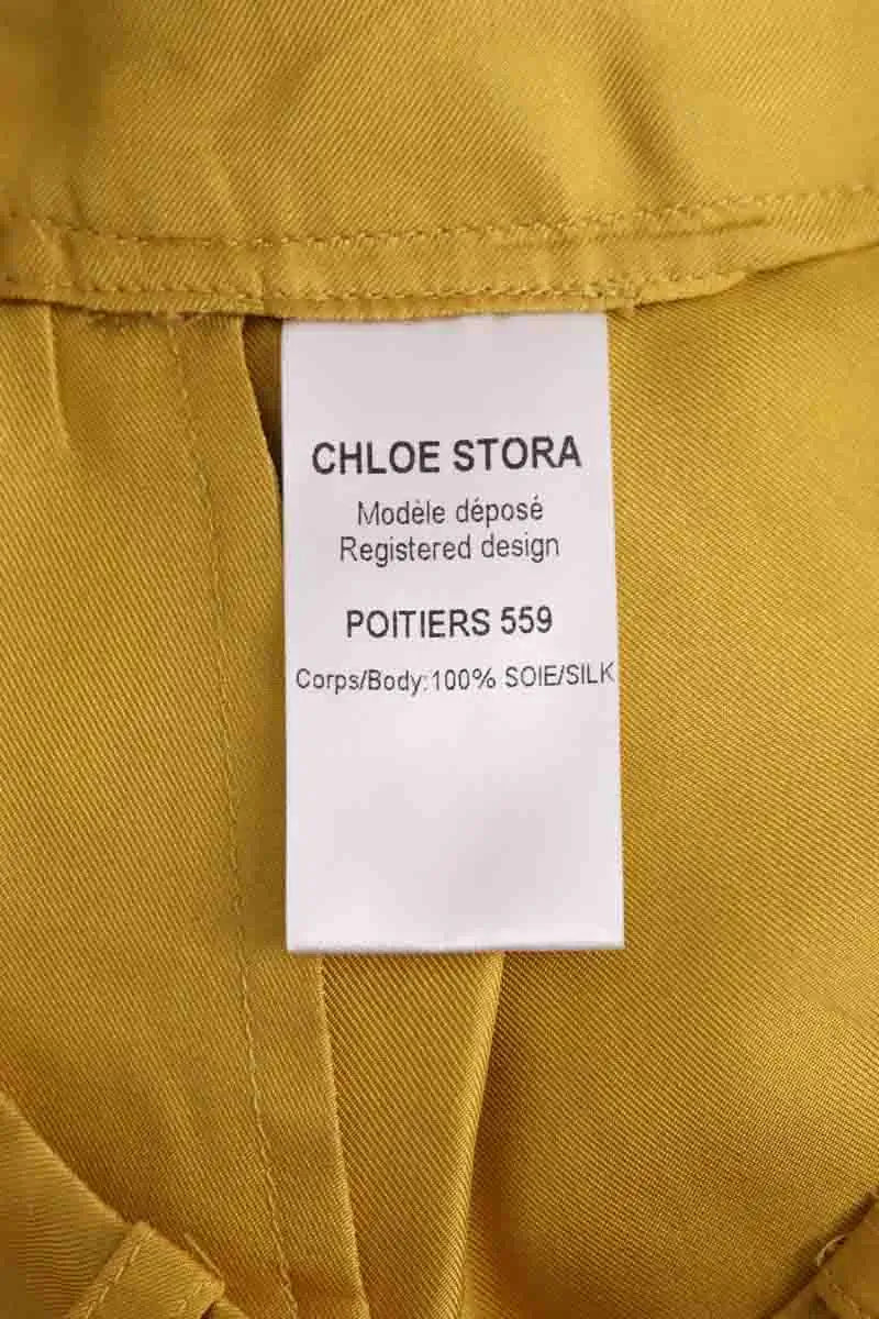 Pantalon droit Chloé Stora Jaune en Soie