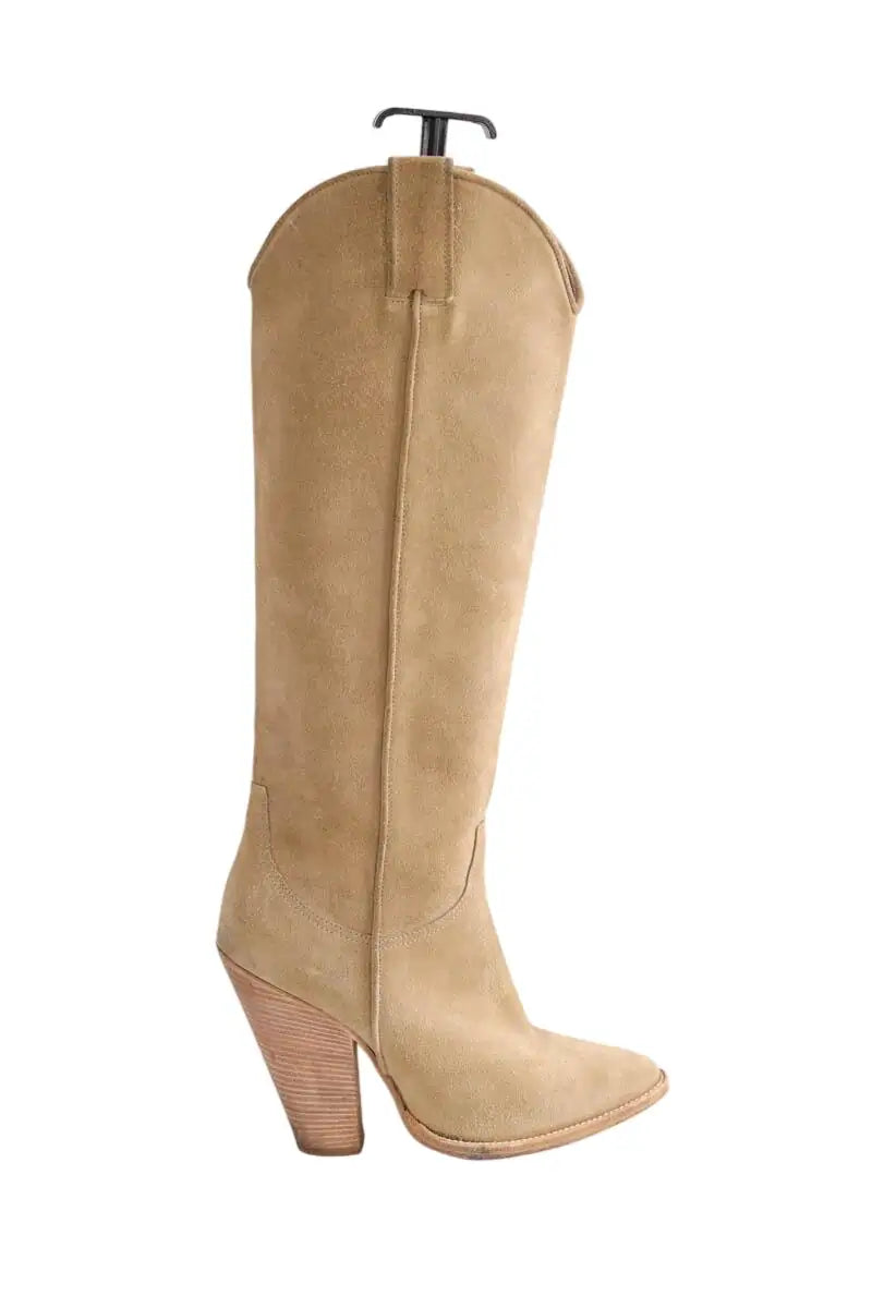 Bottes Pierre Hardy Camel en Daim, taille 37 - Seconde Main