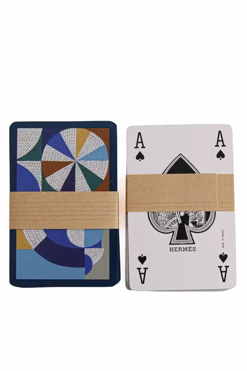 Set de 2 jeux de bridge cheval Natté Hermès Orange en 
