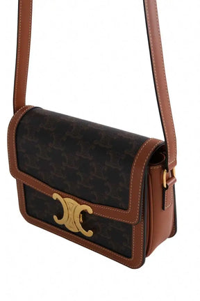 Sac à bandoulière Celine Triomphe Teen Marron en Cuir