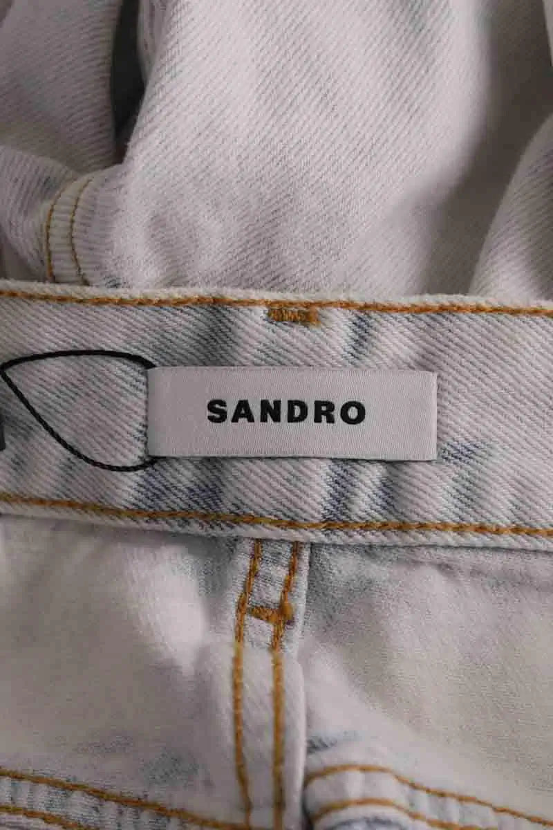 Jean large Sandro Bleu en Coton