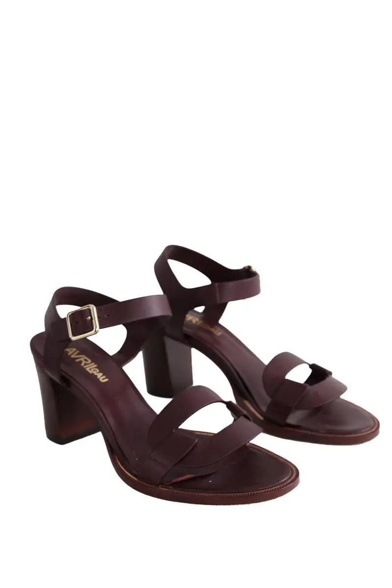 Talons Avril Gau Bordeaux en Cuir