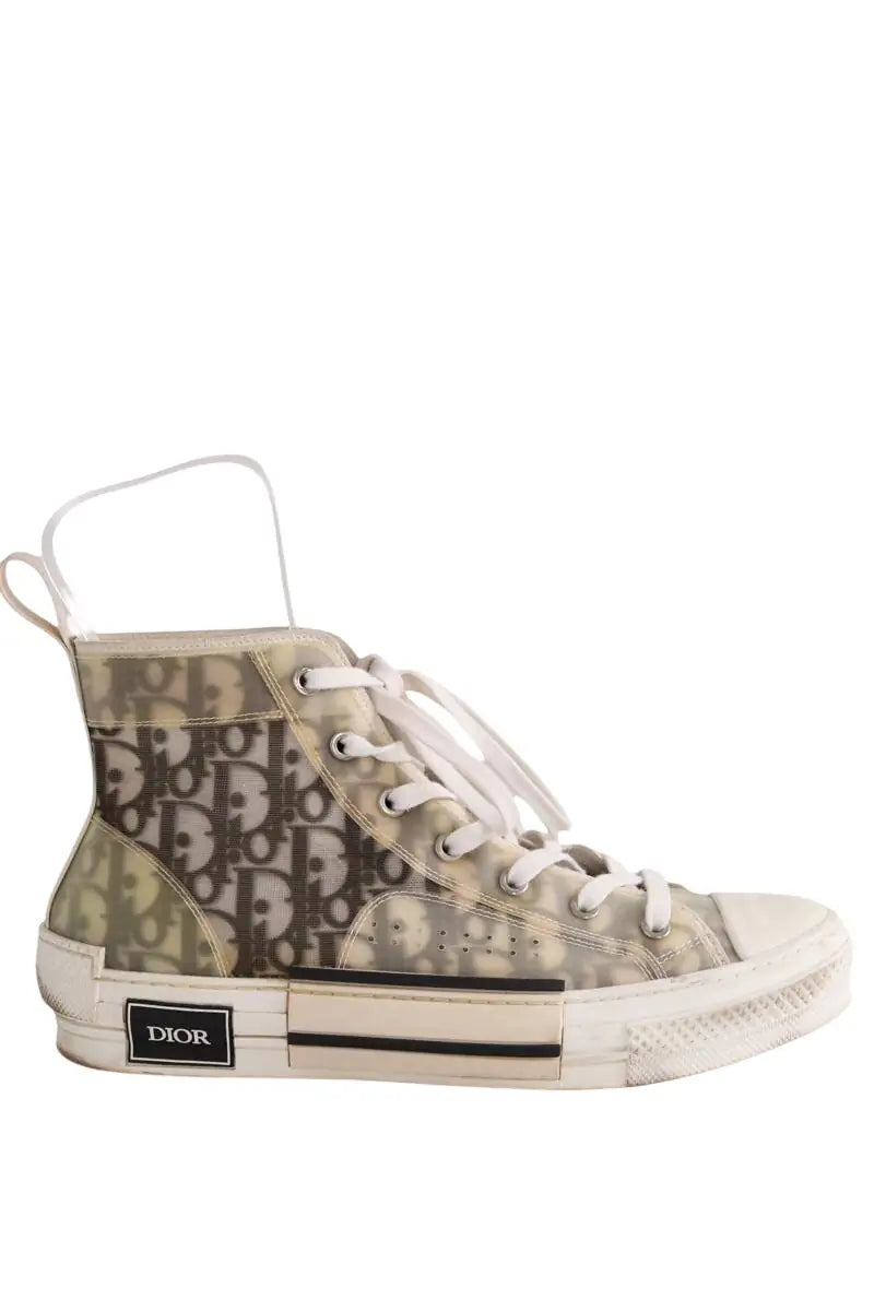 Baskets Dior Sneaker B23 league haute Blanc en Tissu, taille 40 - Seconde Main