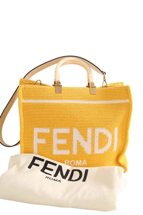 Cabas Fendi Sunshine Jaune en Coton