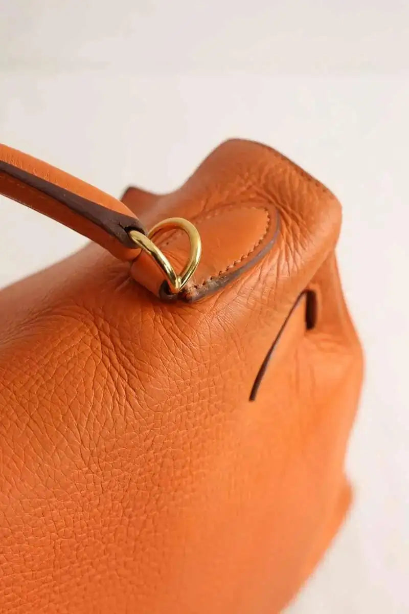 Sac porté épaule Hermès Orange en Cuir