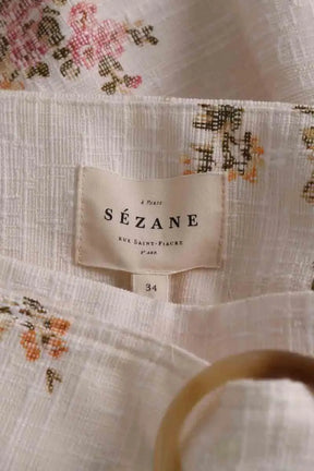 Mini jupe Sézane Ecru en Synthétique