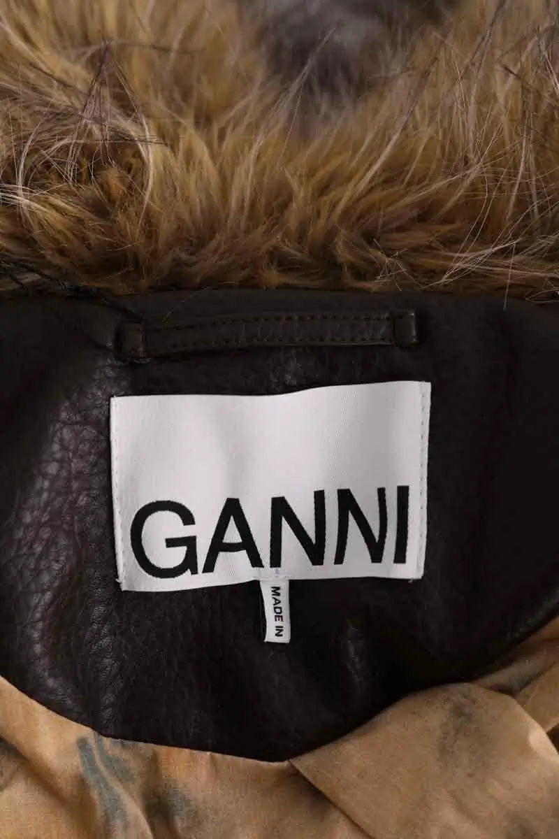 Manteau Ganni Camel en Fourrure
