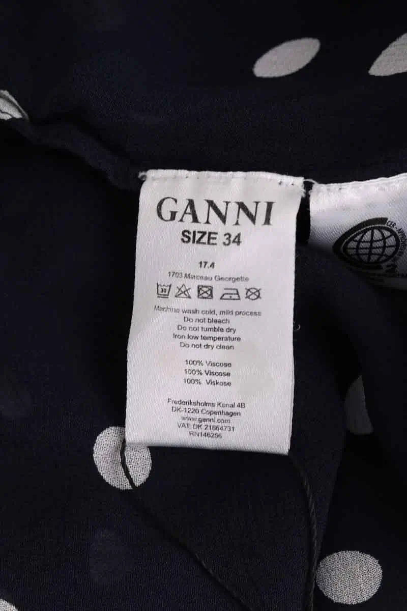 Chemise Ganni Marine en Synthétique
