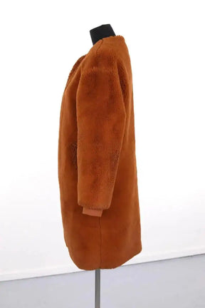 Manteau Maje Marron en Synthétique