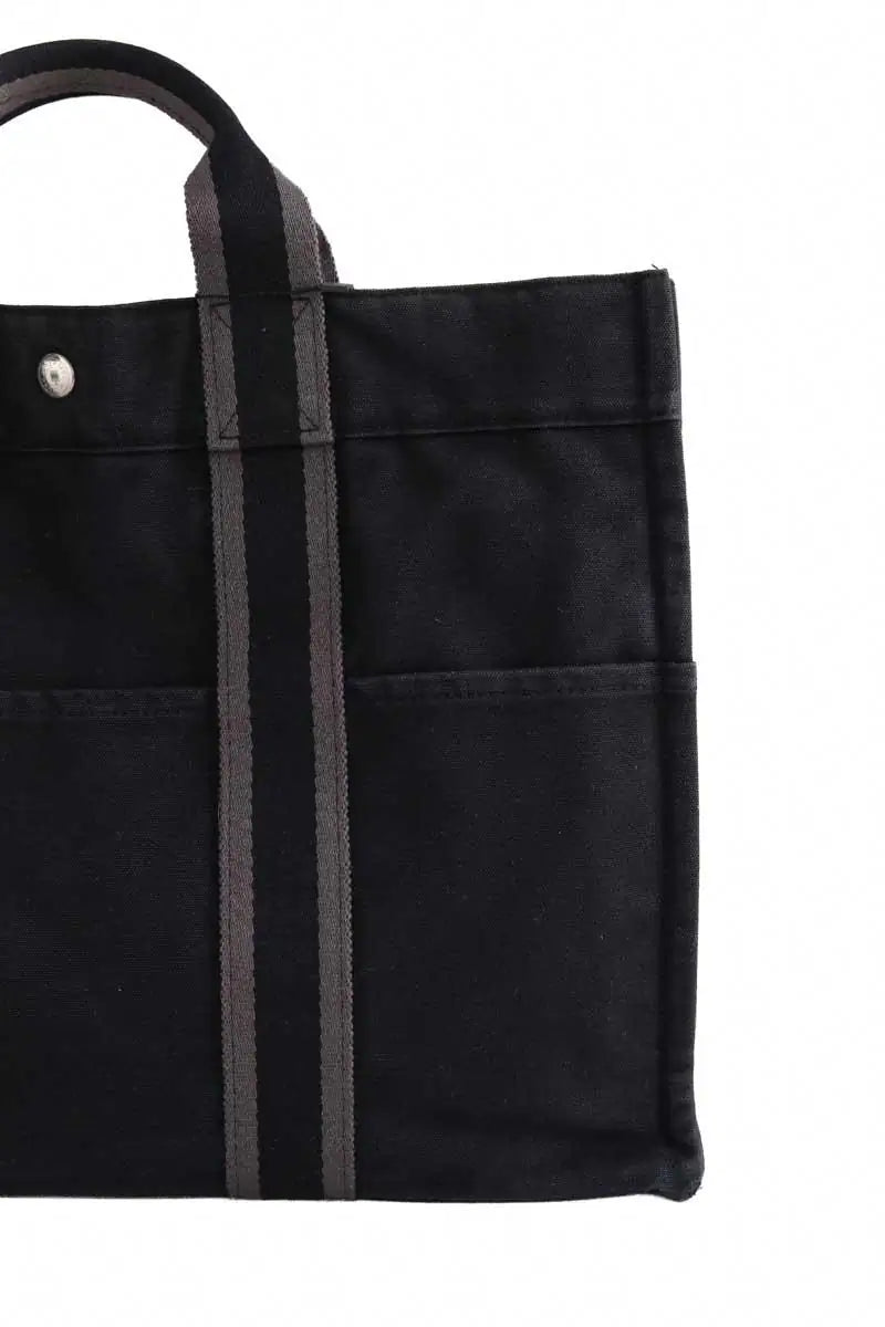 Cabas Hermès Toto Noir en Tissu